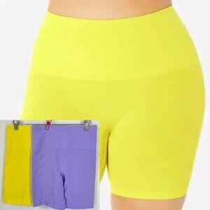 Yitty Nearly Naked Shapewear High Waist Short Bundle Purple And Yellow M/L